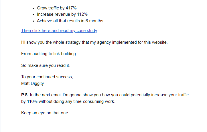 Example of Email Copywriting: